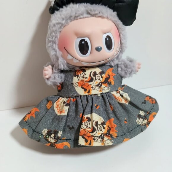 Halloween Mickey Minnie Dress with Faux Leather Bow Labubu Outfit - Picture 2 of 4